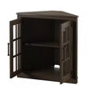 Stanton Birch Corner Accent Cabinet with Double Glass Doors