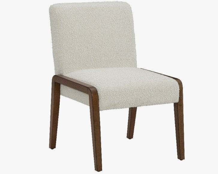 Bixby Upholstered Cream Boucle Fabric Dining Chair (Set of 2)