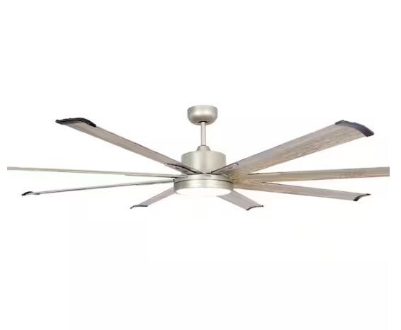 Bankston Integrated LED Brushed Nickel Ceiling Fan with Light and Remote Control