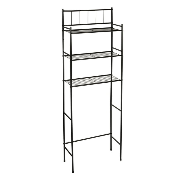3-Tier Steel Over-The-Toilet Space Saver, Black