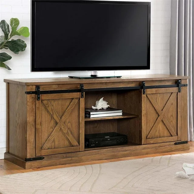 Birch Wood TV Stand in Dark Oak