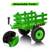 12V Kids Battery Powered Electric Tractor with Trailer, Toddler Ride On Car w/ Remote Control, 7-LED Headlights, 2+1 Gear Shift, MP3 Player USB Port for Kids 3-6 Years