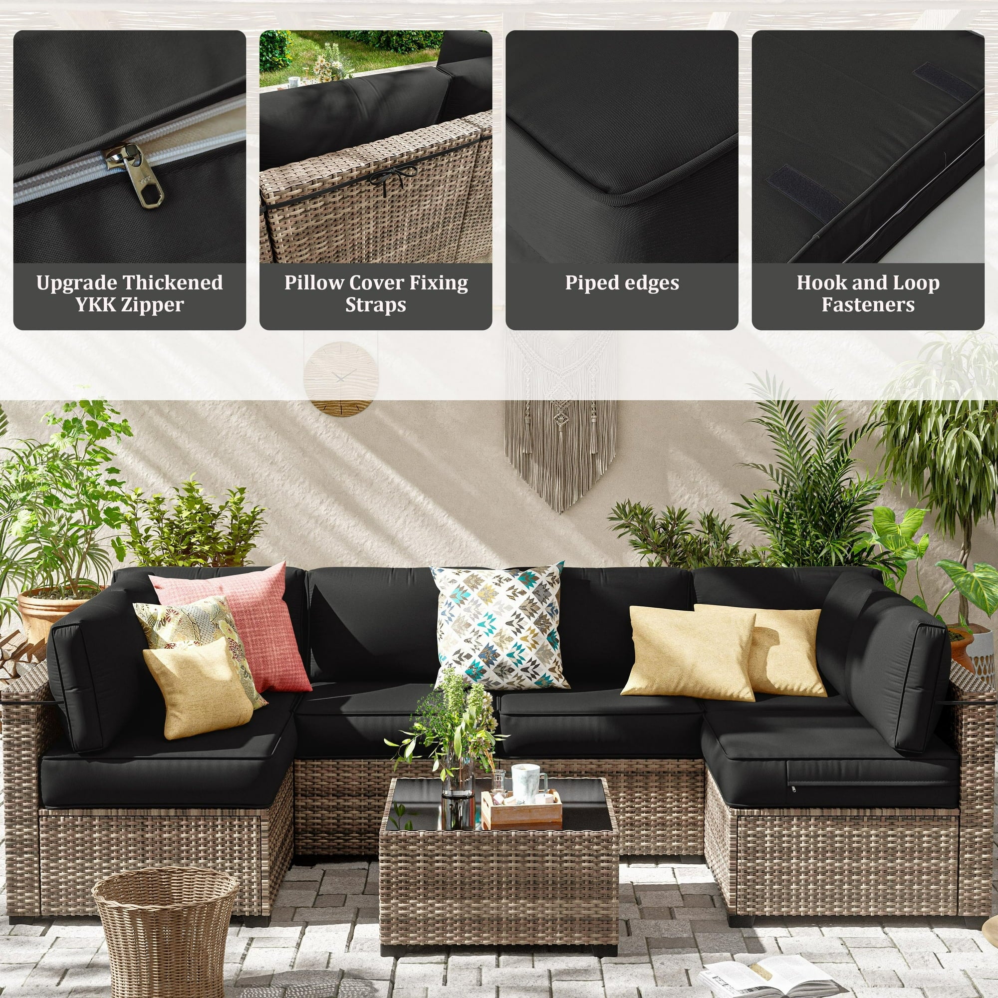 6 Pcs Outdoor Cushion Slipcovers