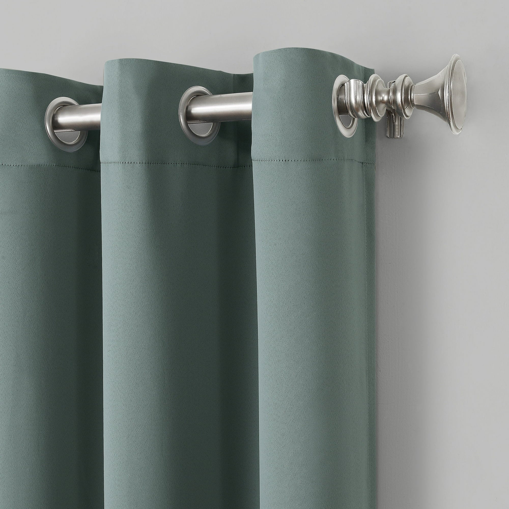 Nolan Energy Efficient Blackout Grommet Single Curtain Panel, Mineral - Set of 2