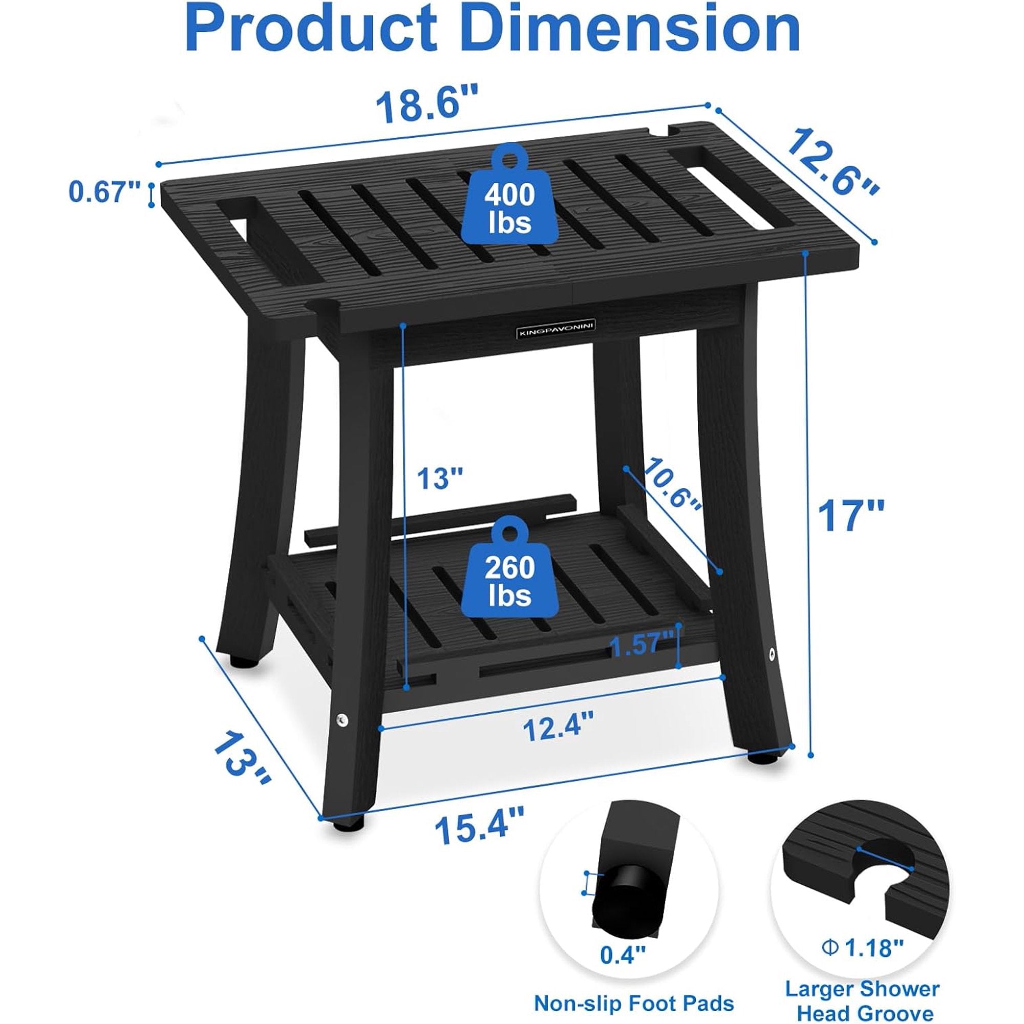 Shower Stool, Waterproof Shower Benches for Inside Shower to Sit on