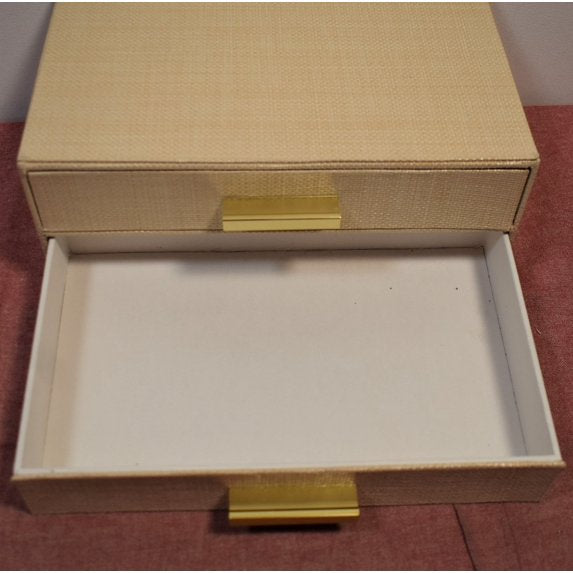 Two Drawer Woven Jewelry Organizer Cream, final cut