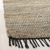 Vintage Leather Zharko Solid Braided Fringe Area Rug, Beige, 2'3