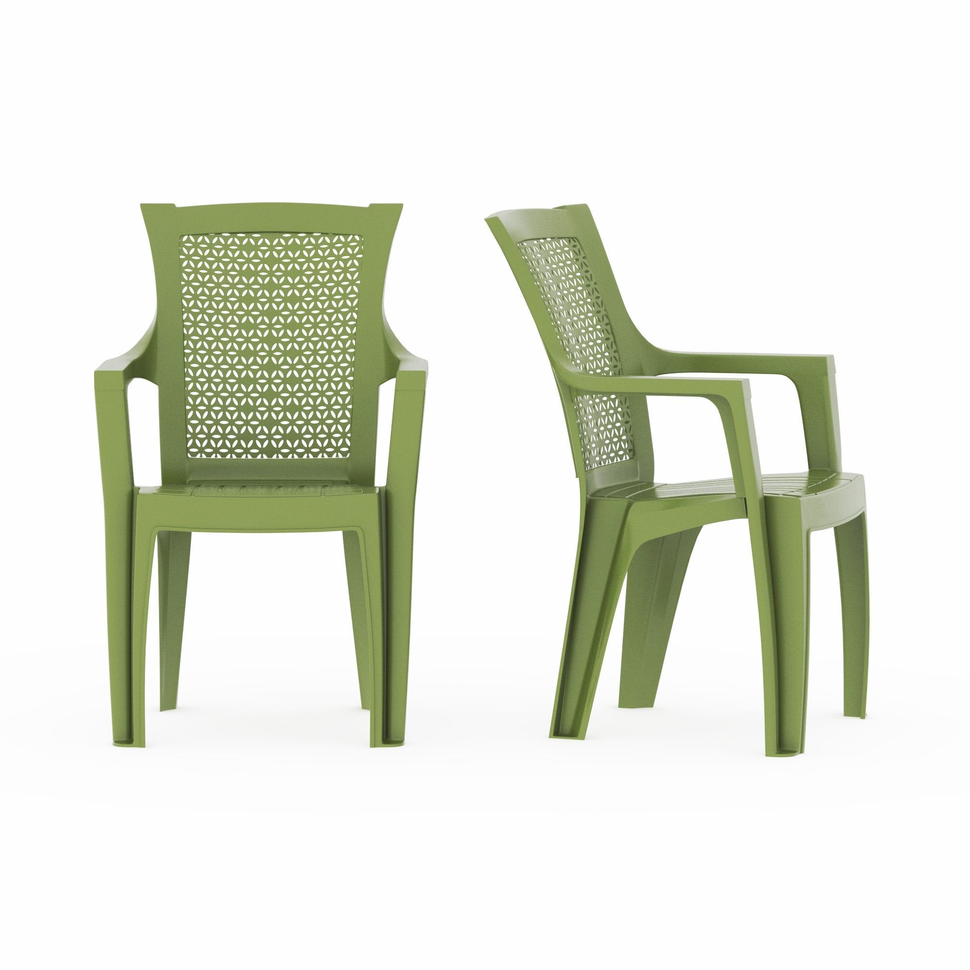 Mira Outdoor Patio Chairs (Set of 2), Green