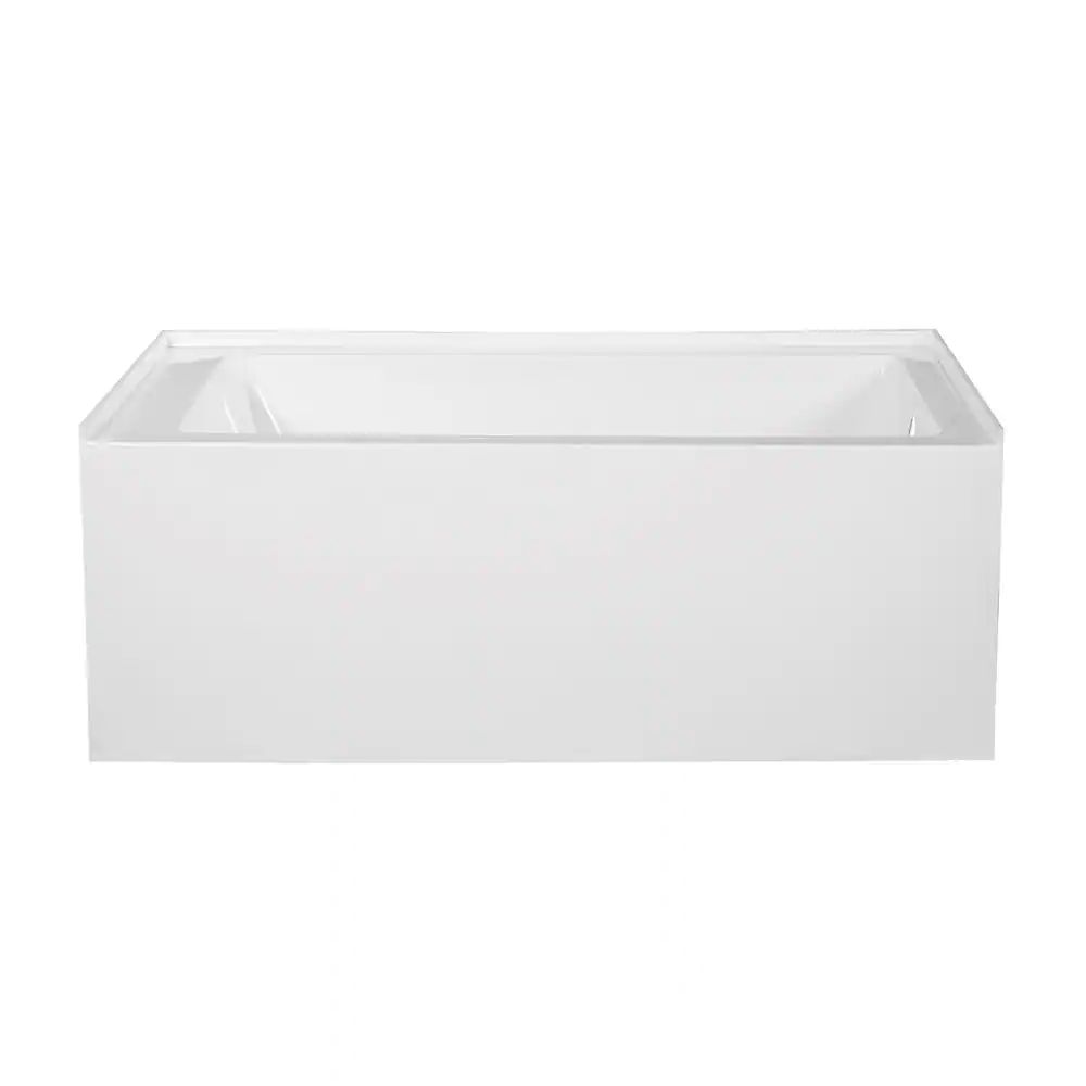 Bertha Acrylic Right-Hand Drain Rectangular Alcove Bathtub in White