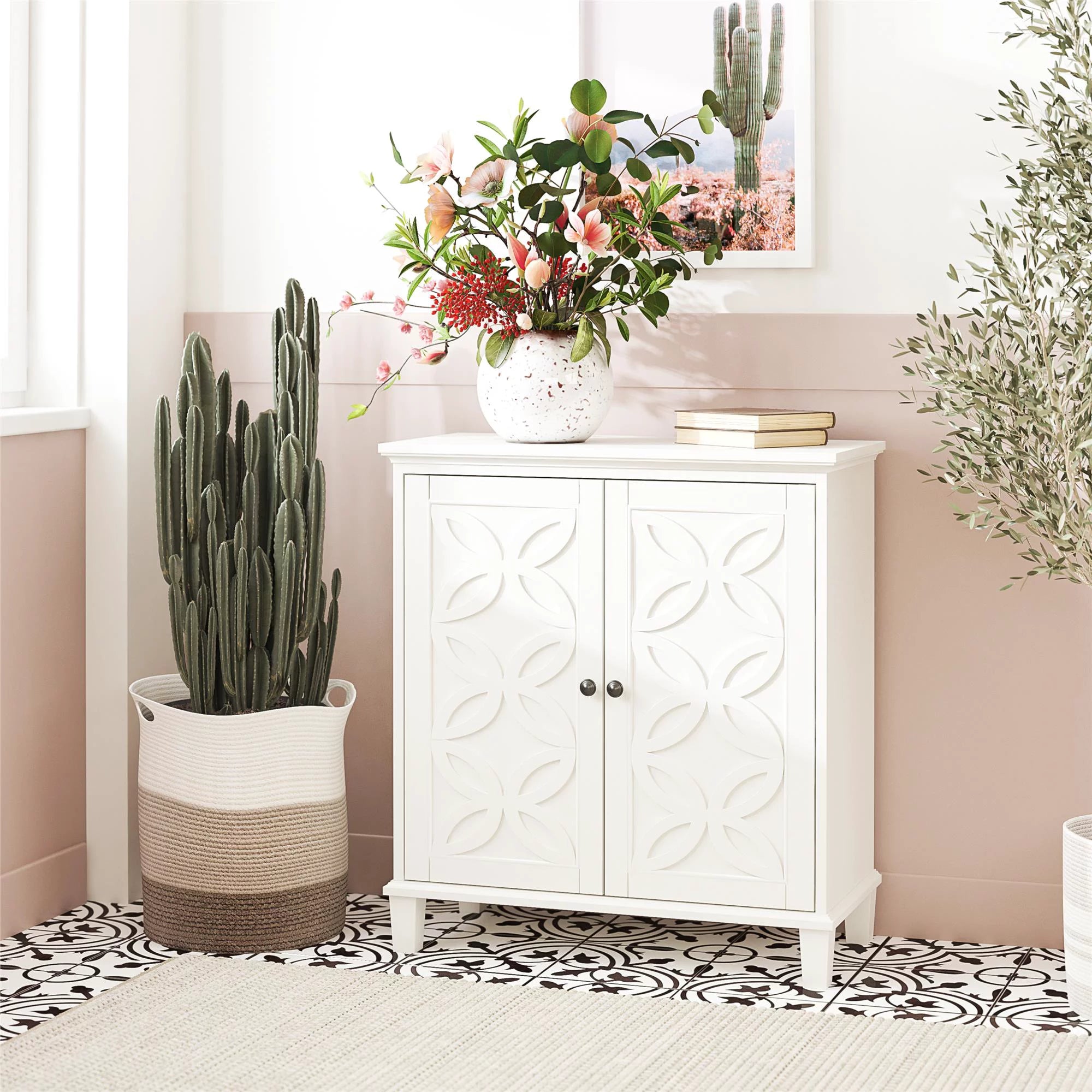 Branwen Double Door Accent Cabinet, White