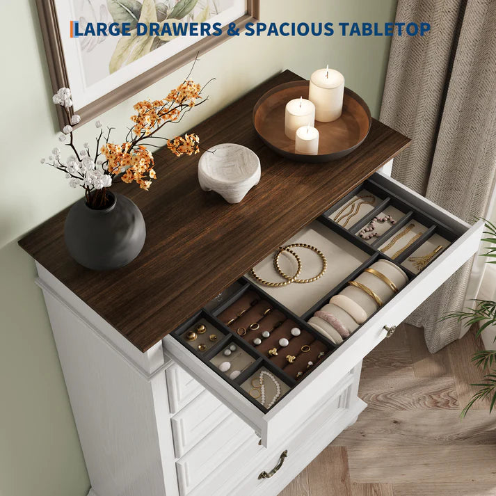 7 Drawer Wooden White Dresser, final cut