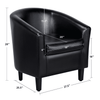 2pcs Faux Leather Accent Chair for Living Room, Black