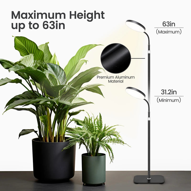 Plant Grow Light, LED Full Spectrum for Indoor Plants with Brightness Settings