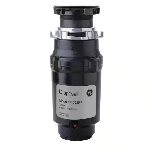 1/3 HP Continuous Feed Garbage Disposal with Power Cord and 3 Bolt Adapter Kit