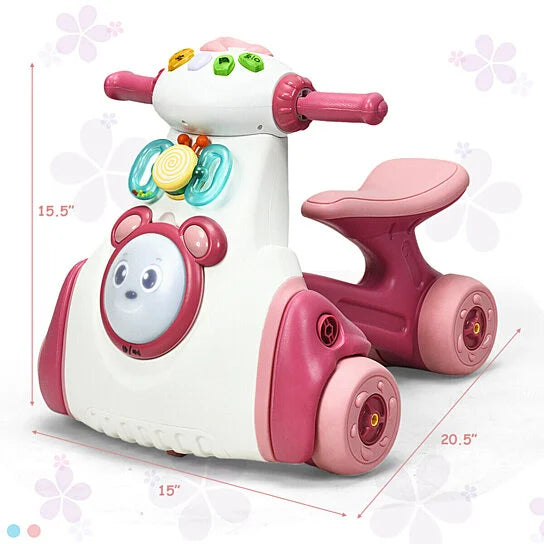 Baby Balance Bike Musical Ride Toy w/ Sensing Function & Light Toddler Walker