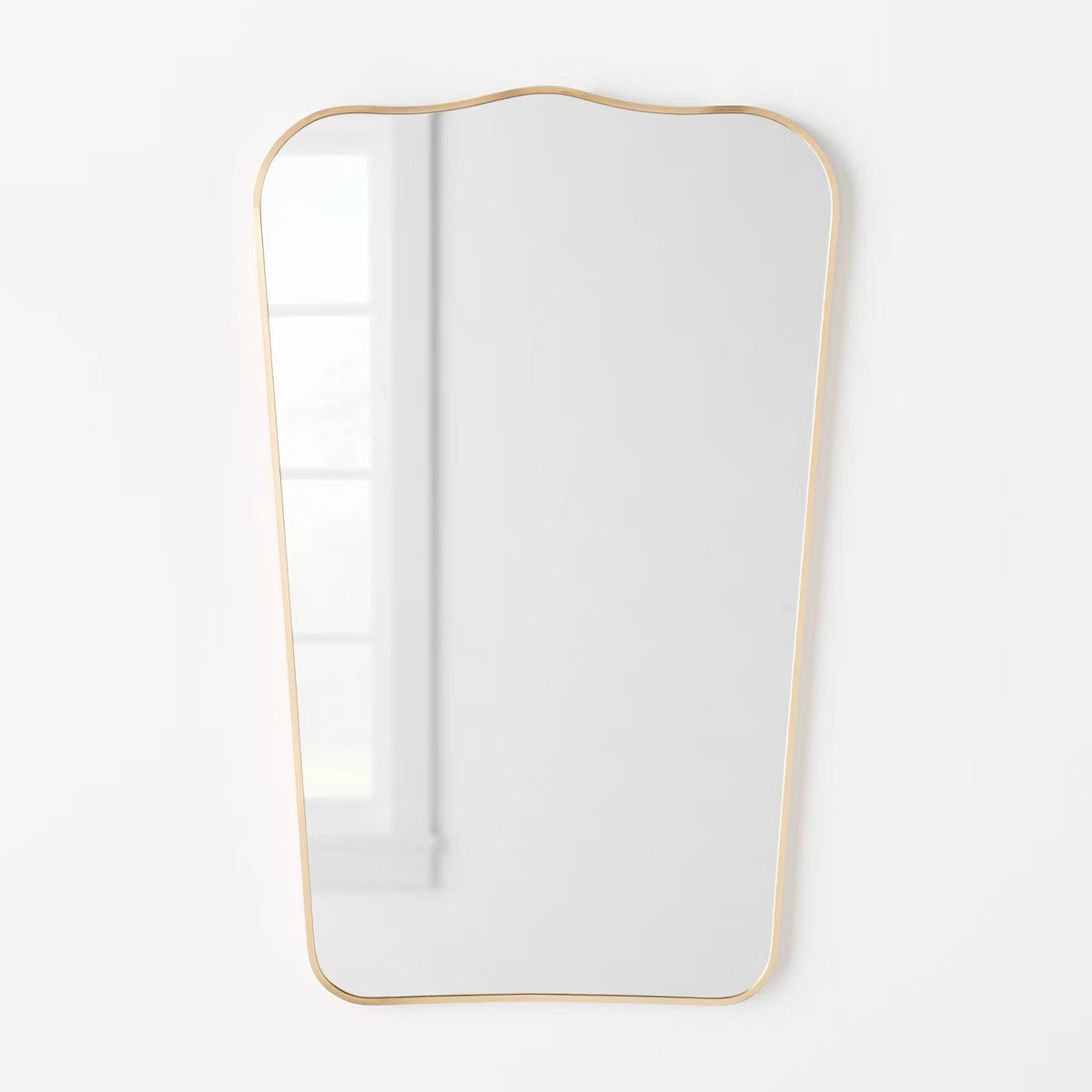 23" x 36" Metal Curved Top Mirror - Gold SHOWROOM ITEM