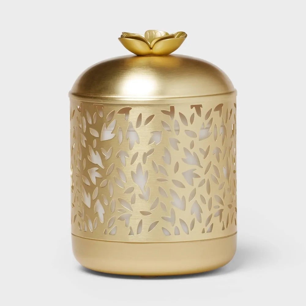Gold Metal Flower Cutout 200ml Medium Diffuser - Threshold: Ultrasonic Aroma, 6hr Run Time, Auto Shut-Off, Final Cut