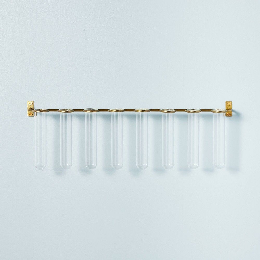 9pc Steel & Glass Plant Propagation Set Gold/Clear SHOWROOM ITEM