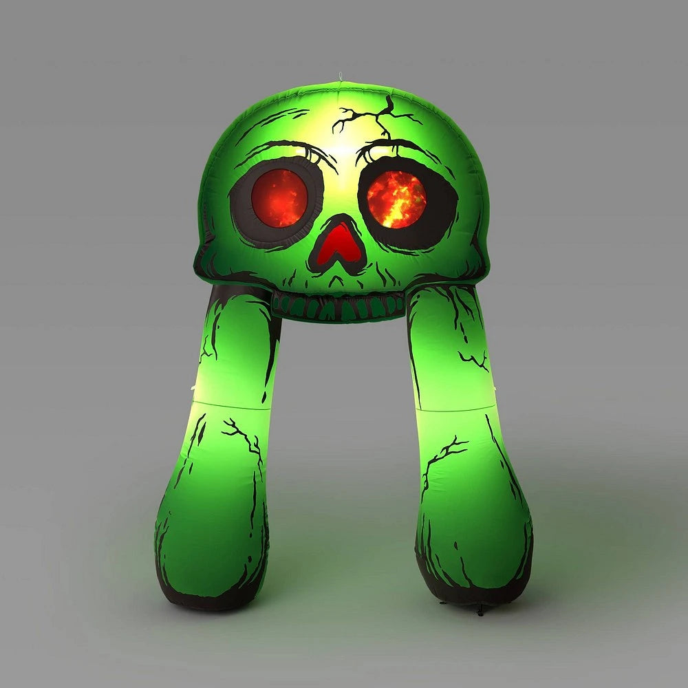 11 LED Skull Archway Inflatable Halloween Projection Decoration Green