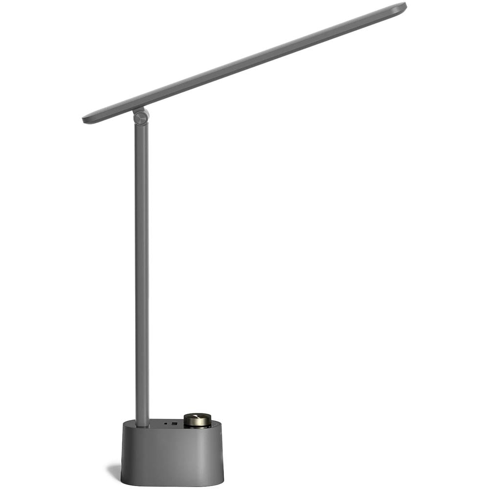 Foldable Modern Office Table Lamp with USB A+C Charging Port and Eye Protection, Gray
