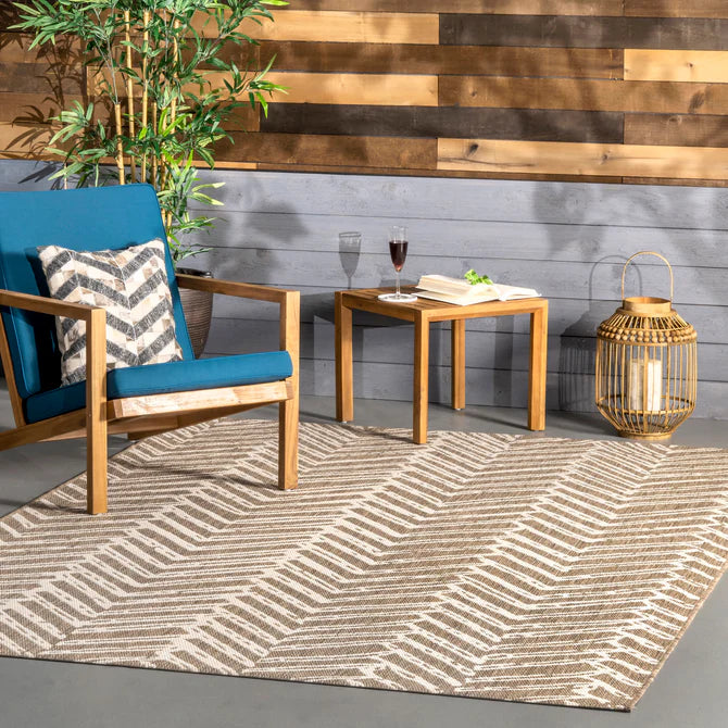 Macklin Herringbone Indoor/Outdoor Area Rug 6'3"x9'2"