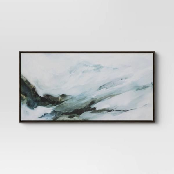 Large Abstract Mountain Framed Canvas