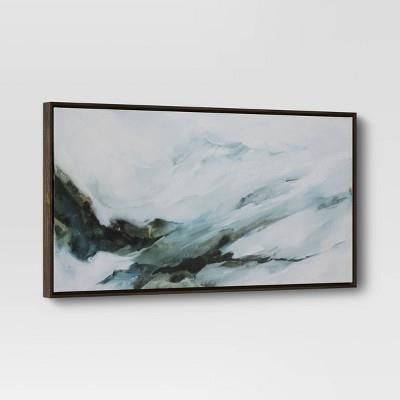 Large Abstract Mountain Framed Canvas
