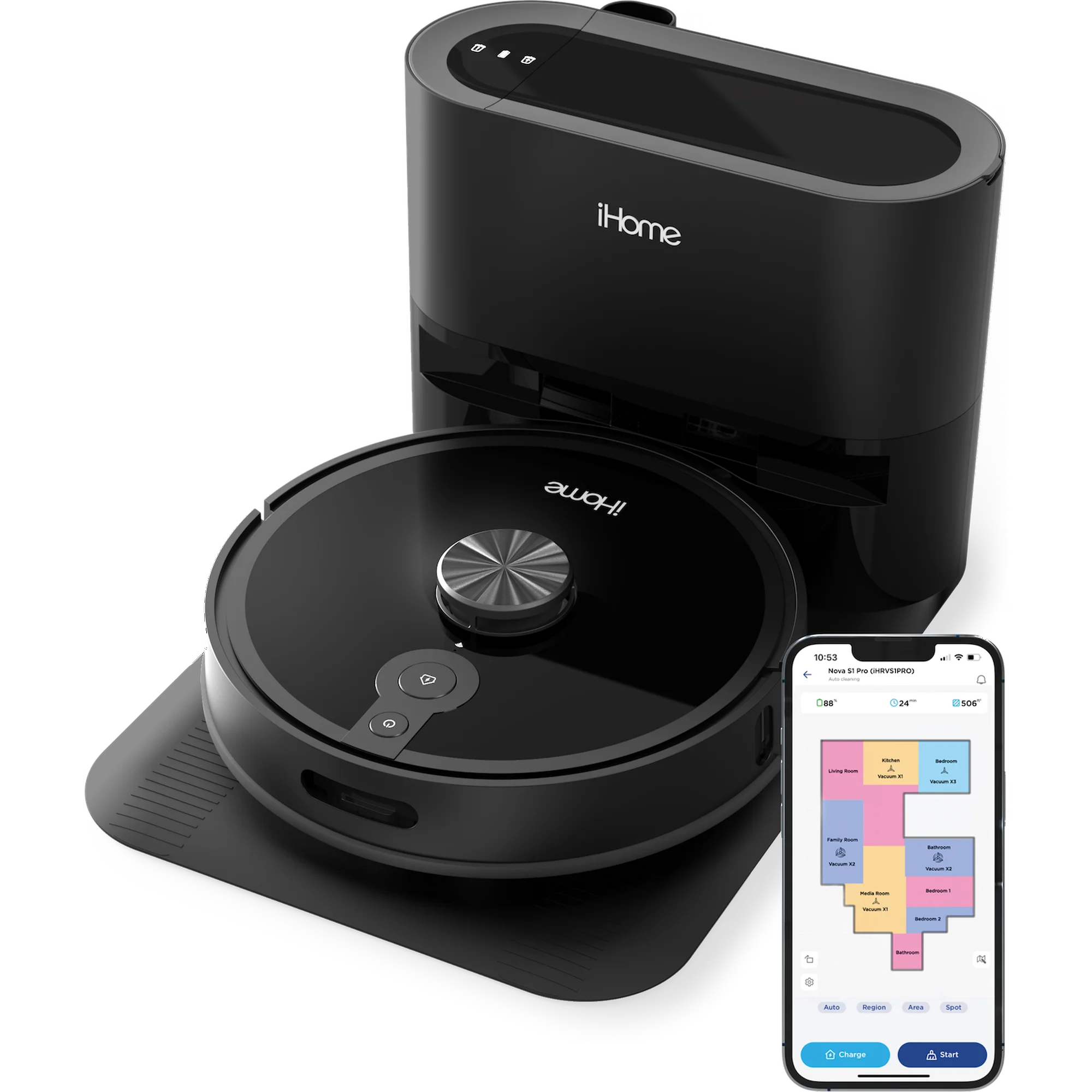 AutoVac Nova S1 Pro Self Empty Robot Vacuum, LIDAR Mapping, Strong Suction
