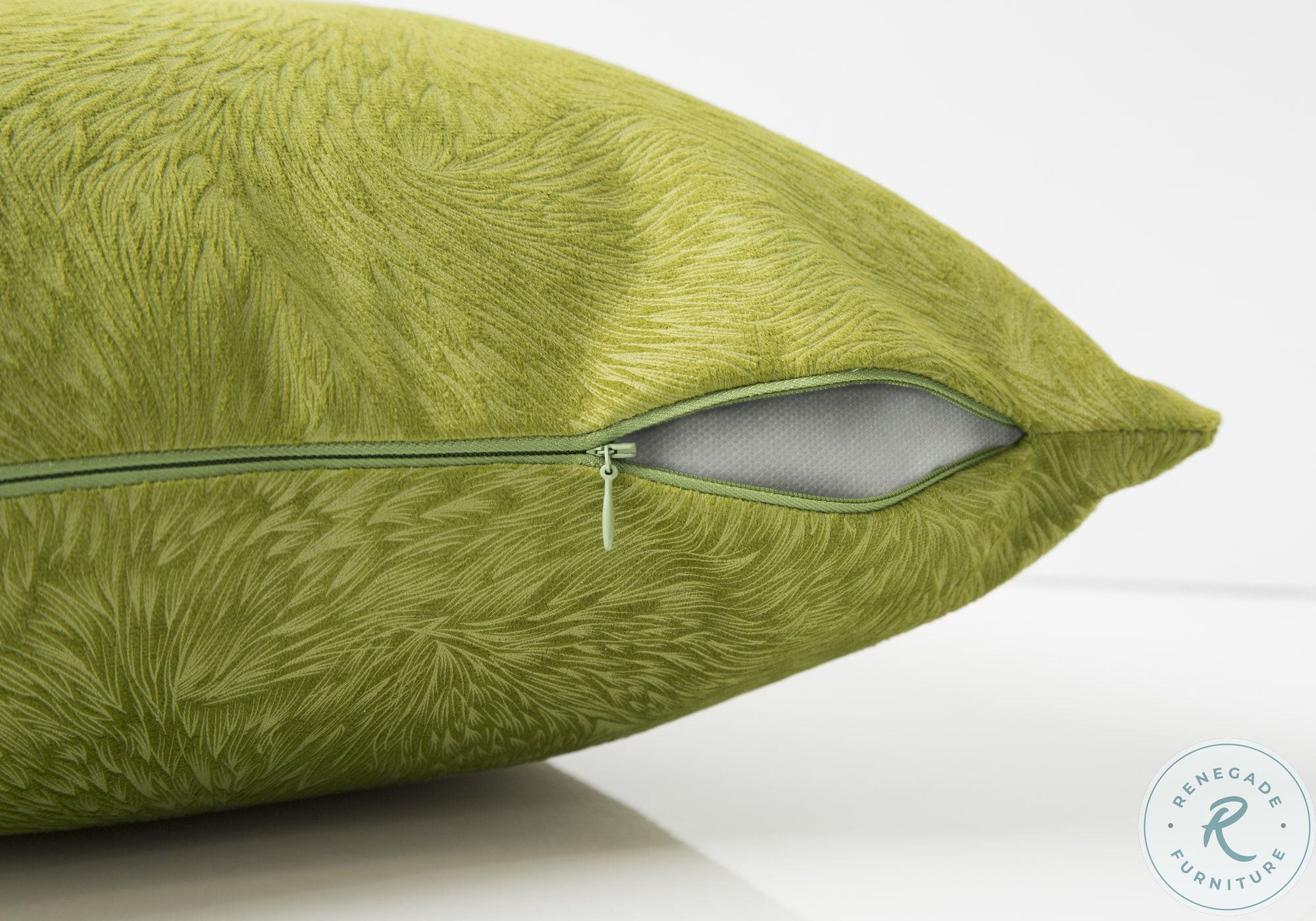 Lime Green Feathered Velvet Pillow