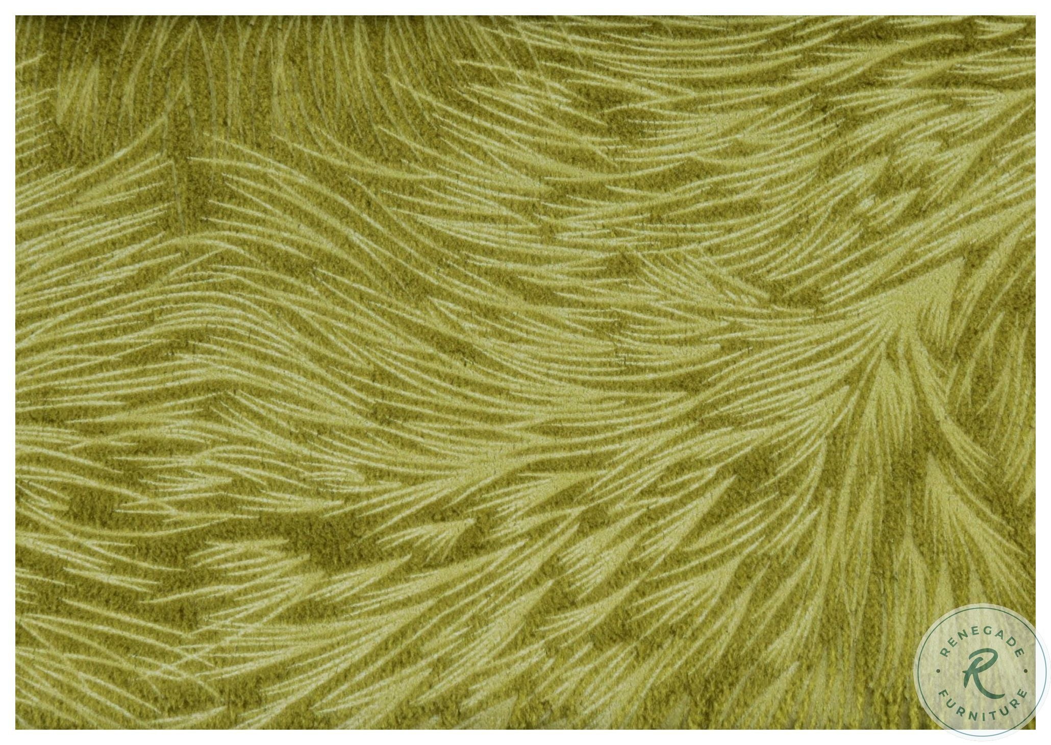 Lime Green Feathered Velvet Pillow