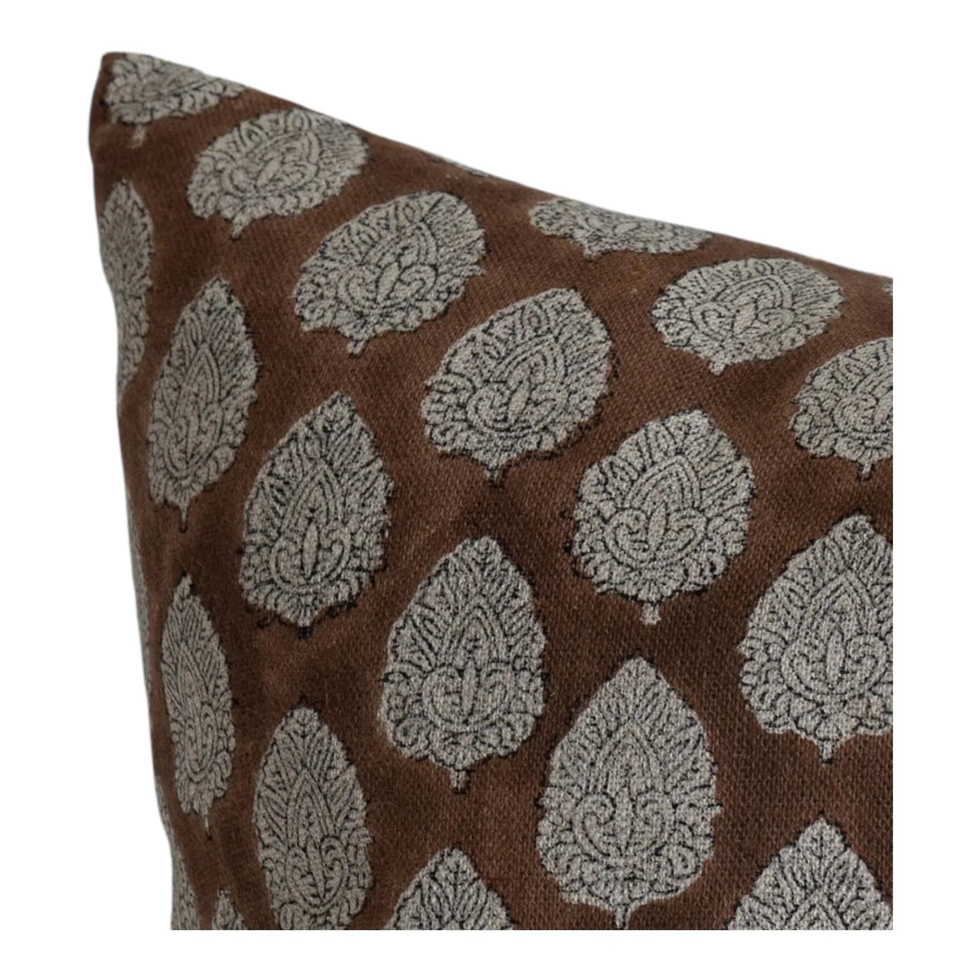 Designer "Boulder" Block Print Floral Pillow Cover