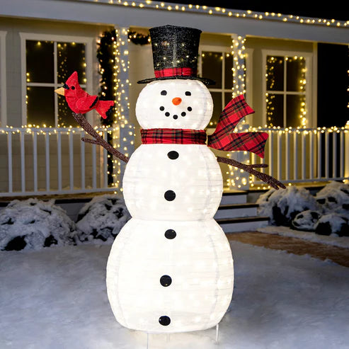 Collapsible Snowman LED Yard Light