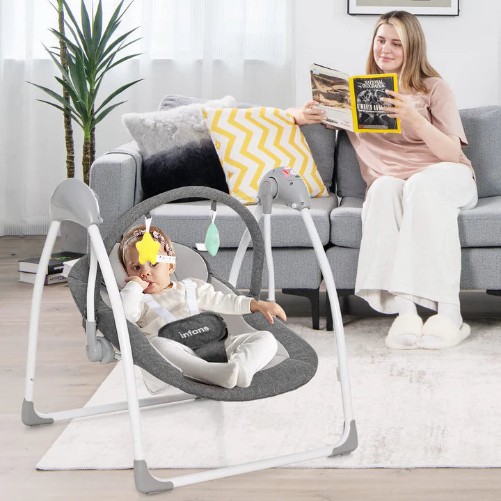 Baby Swing, Compact Portable Baby Electric Rocker for Newborn