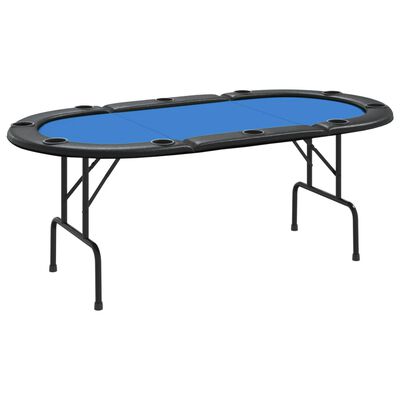 10-Player Folding Poker Table Blue
