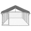 Dog Kennel Silver Galvanized steel, polyethylene Large Durable