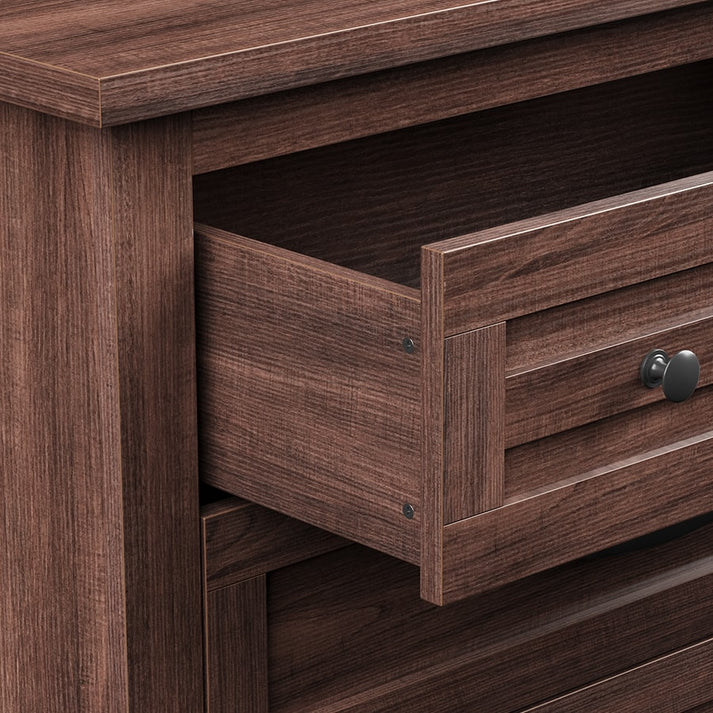 5 Dresser for Bedroom, Tall Dresser, Vertical Drawer Dresser with Storage Freestanding, Wooden Closet Dresser Storage Dresser Chest for Living Room, Bedroom, Entryway, Walnut