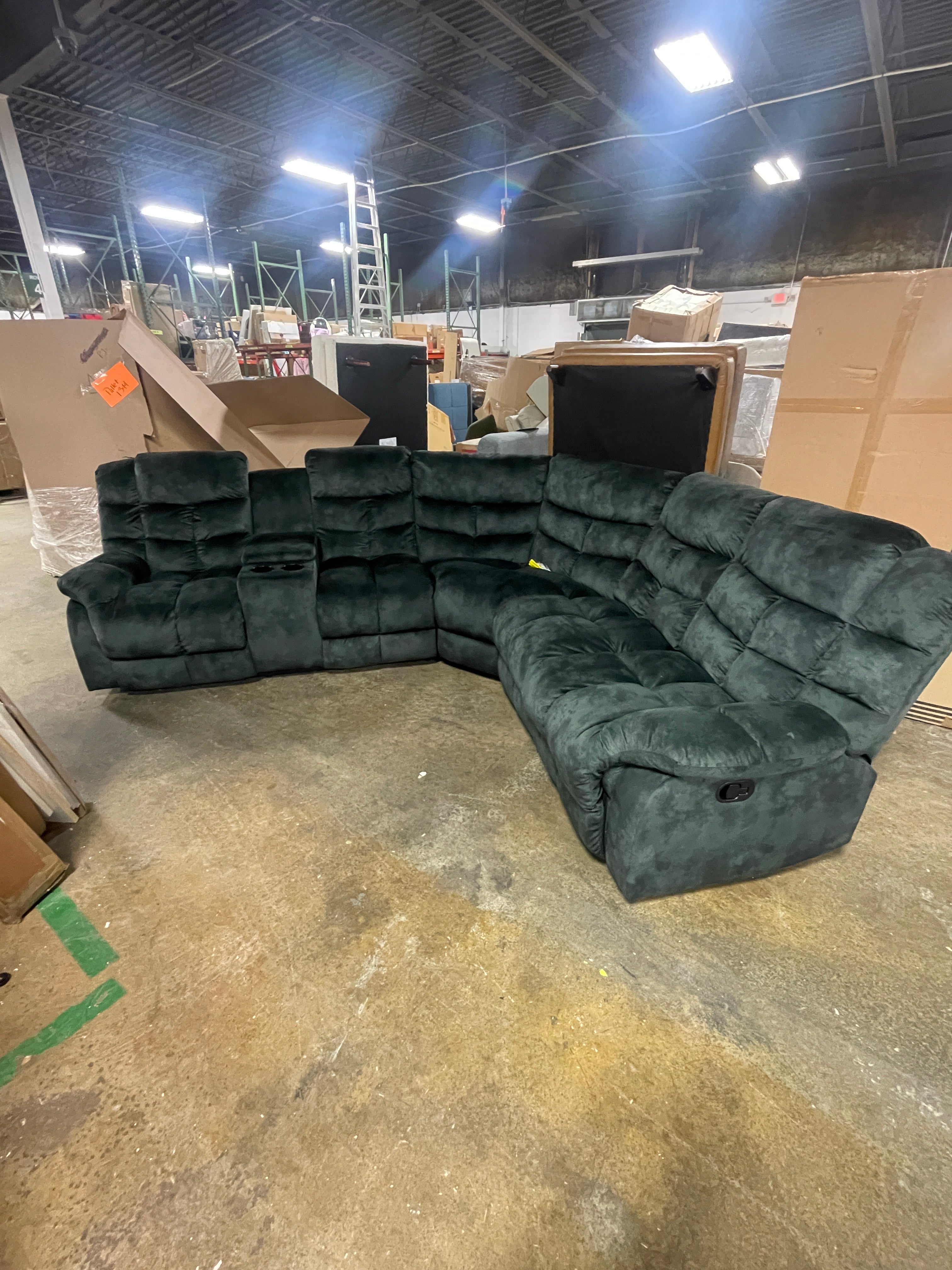 Modern And Upholstered Soft Manual Reclining Sectional SHOWROOM ITEM