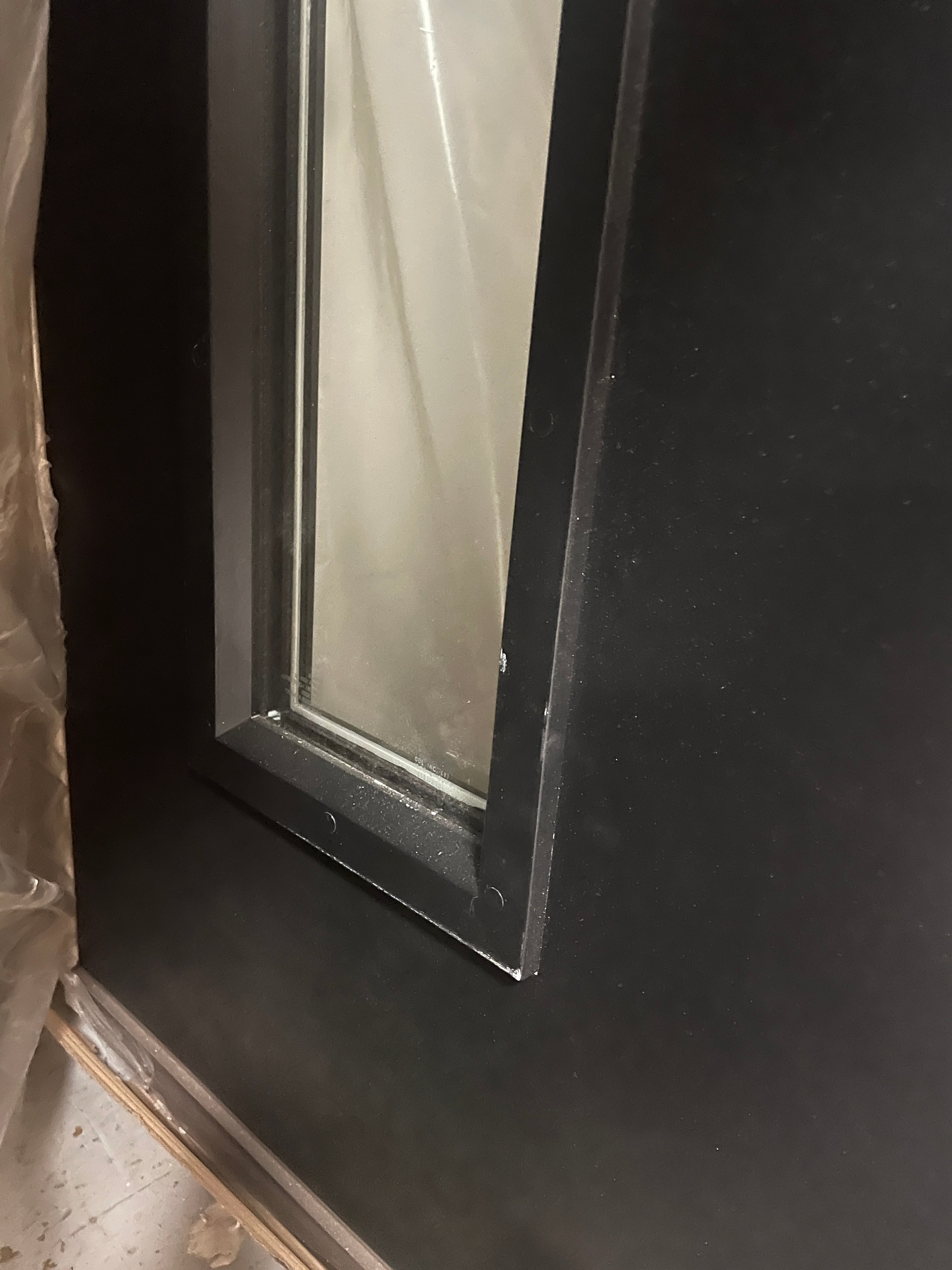 Black Spotlight Single Steel Prehung Front Entry Door
