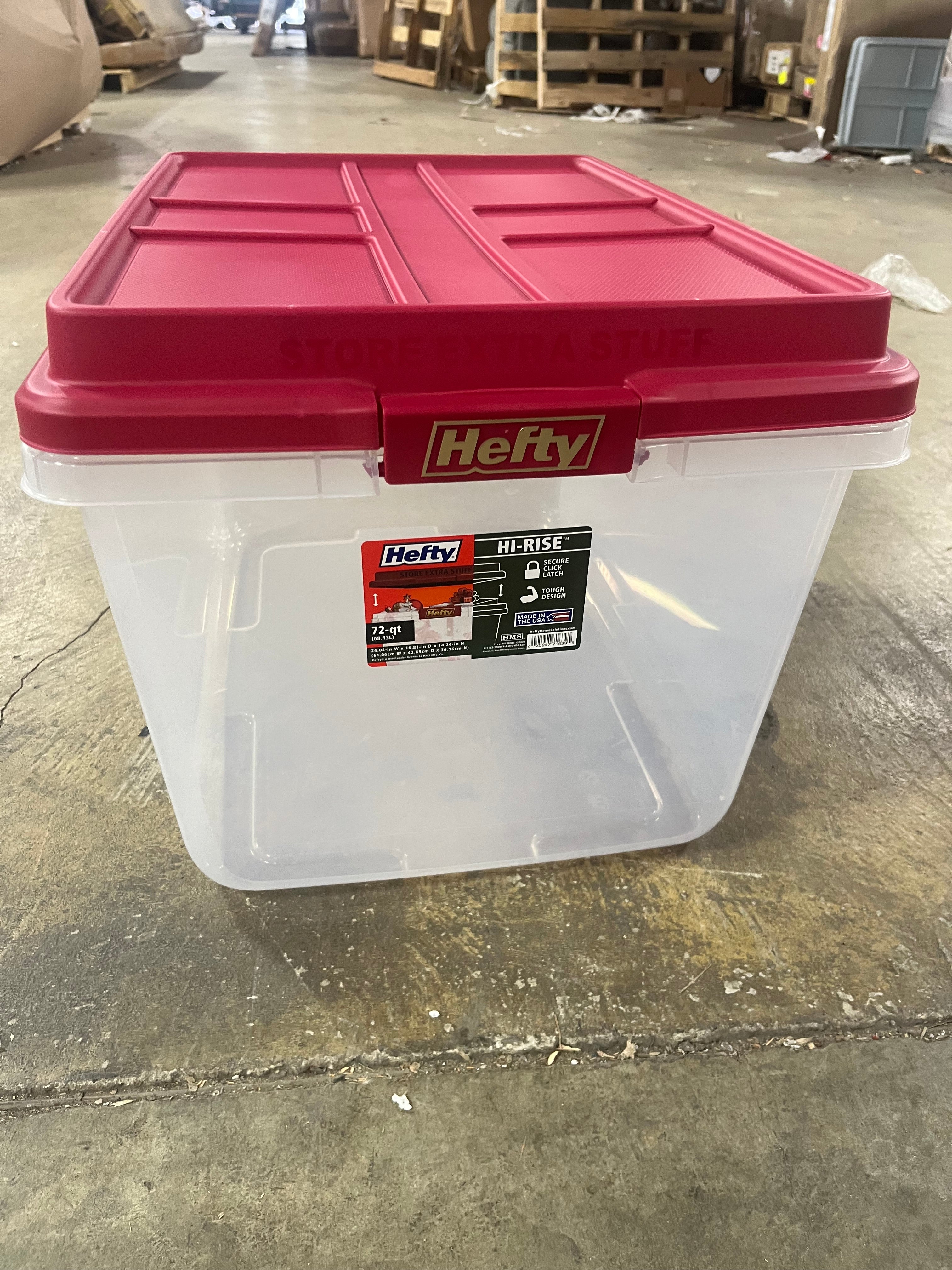 Hefty 72 quart high rise Storage Bin, final cut