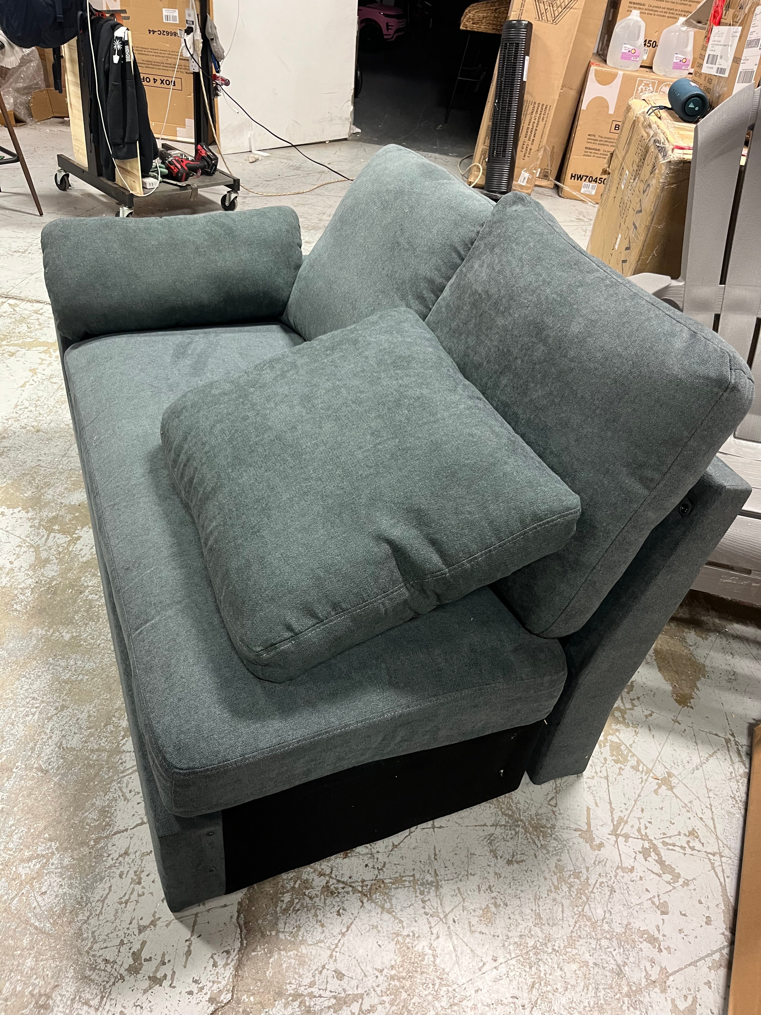 Blue gray left arm sectional