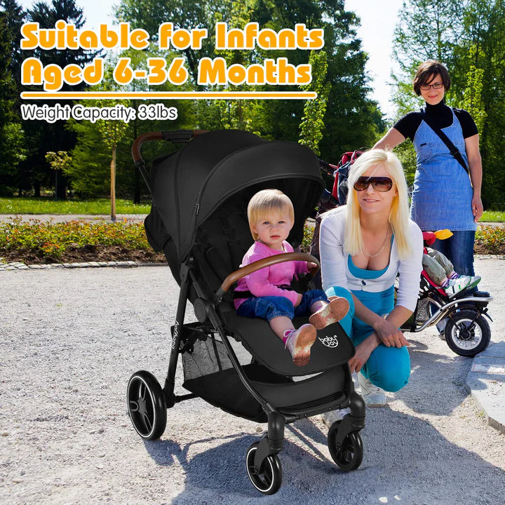 Baby Stroller, High Landscape Infant Carriage Newborn Pushchair with Foot Cover