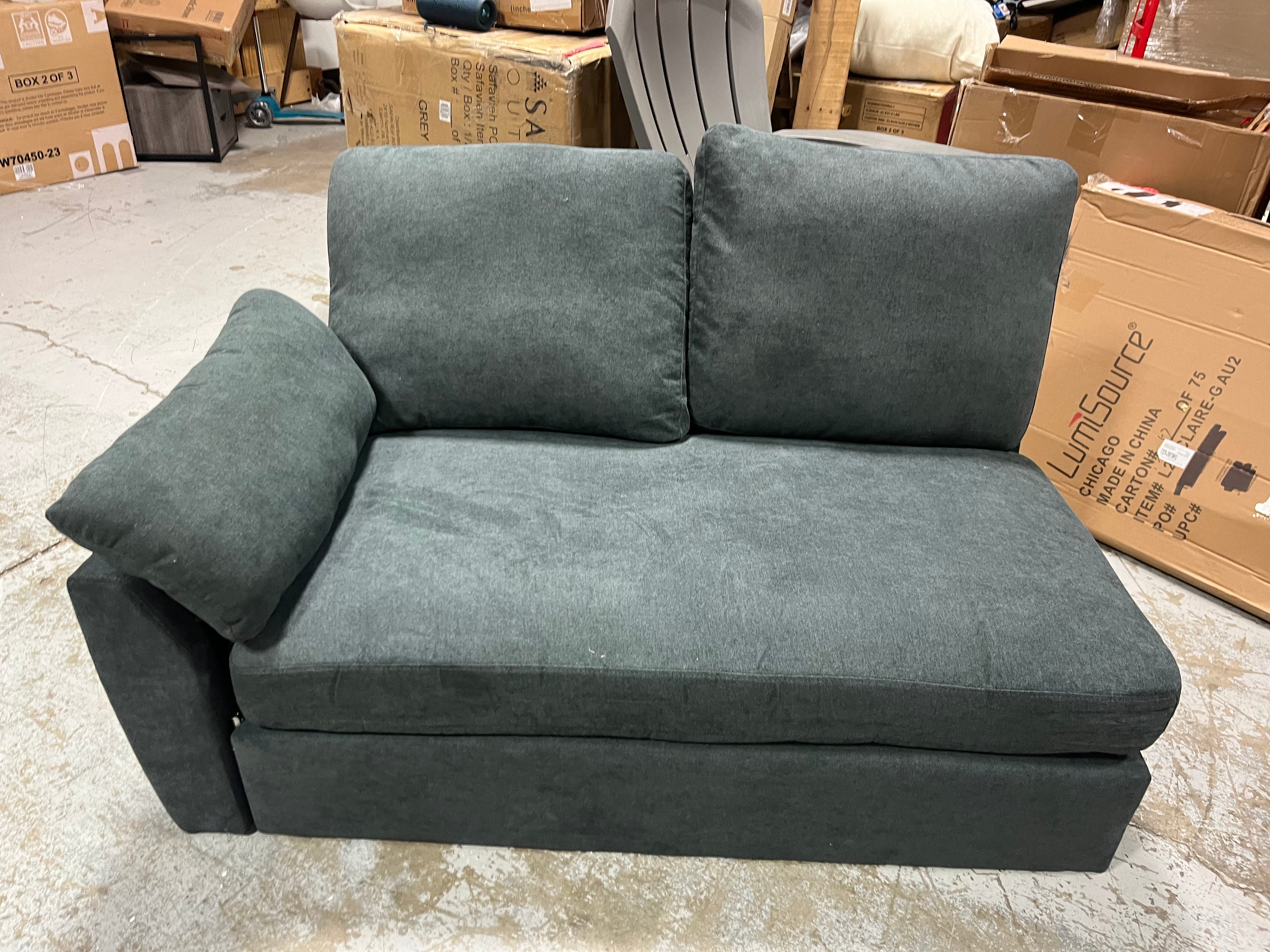 Blue gray left arm sectional