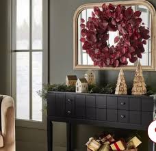 Studio McGee Artificial Leaf Wreath Arrangement Burgundy, final cut