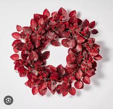 Studio McGee Artificial Leaf Wreath Arrangement Burgundy, final cut