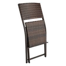 Wicker Patio Folding Chair, Brown