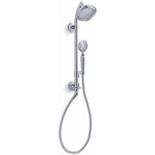 HydroRail-S Single Function Shower Head with MasterClean Technology - Included Handshower, Slide Bar, and Hose