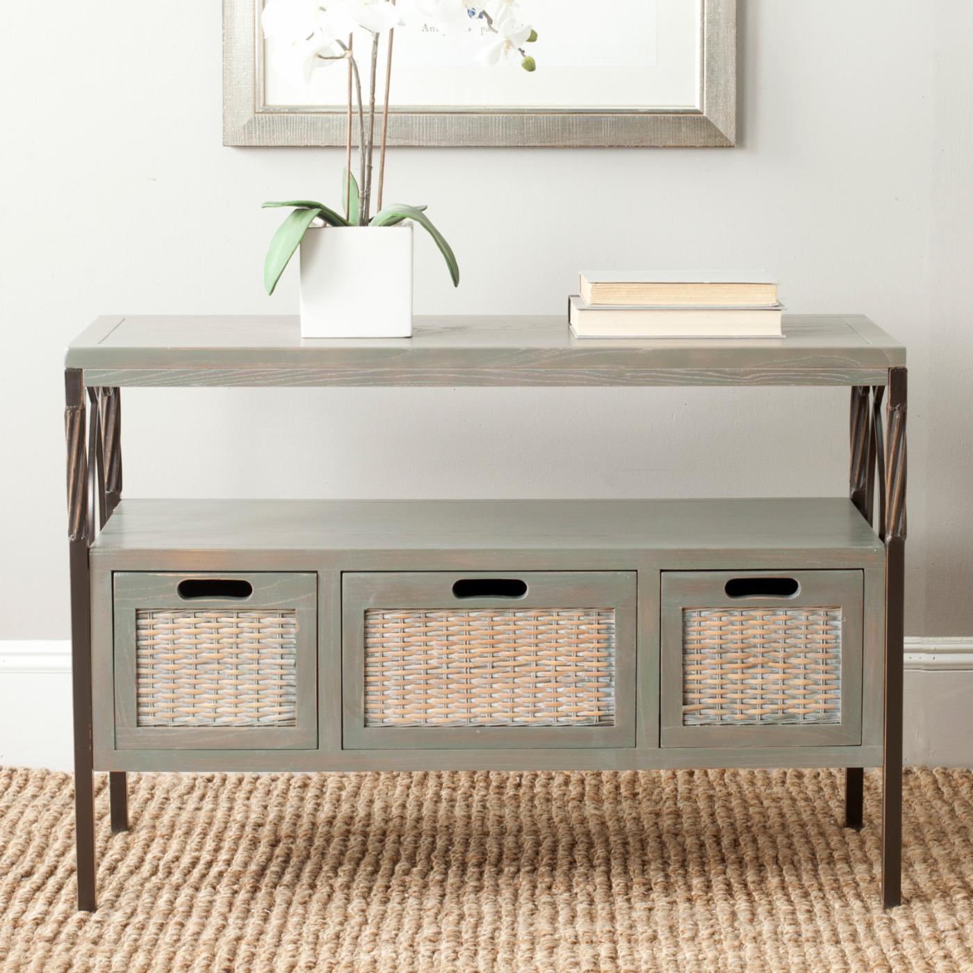 3 Drawer Console Table - French Gray
