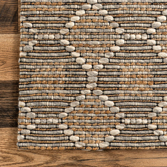 Leanne Geometric Jute and Wool Area Rug 3'x5'