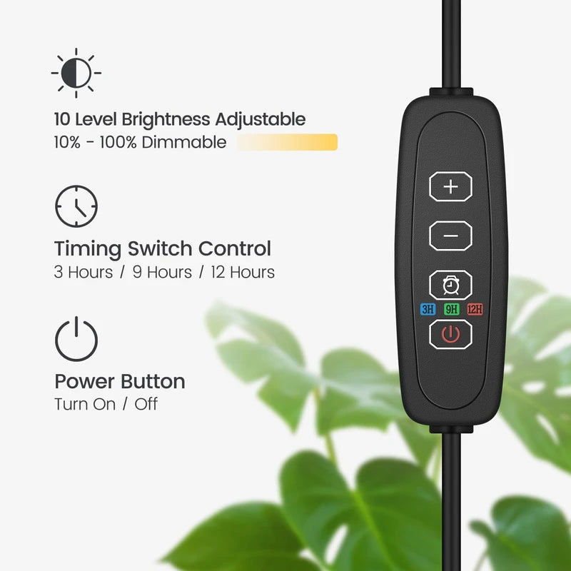 Plant Grow Light, LED Full Spectrum for Indoor Plants with Brightness Settings