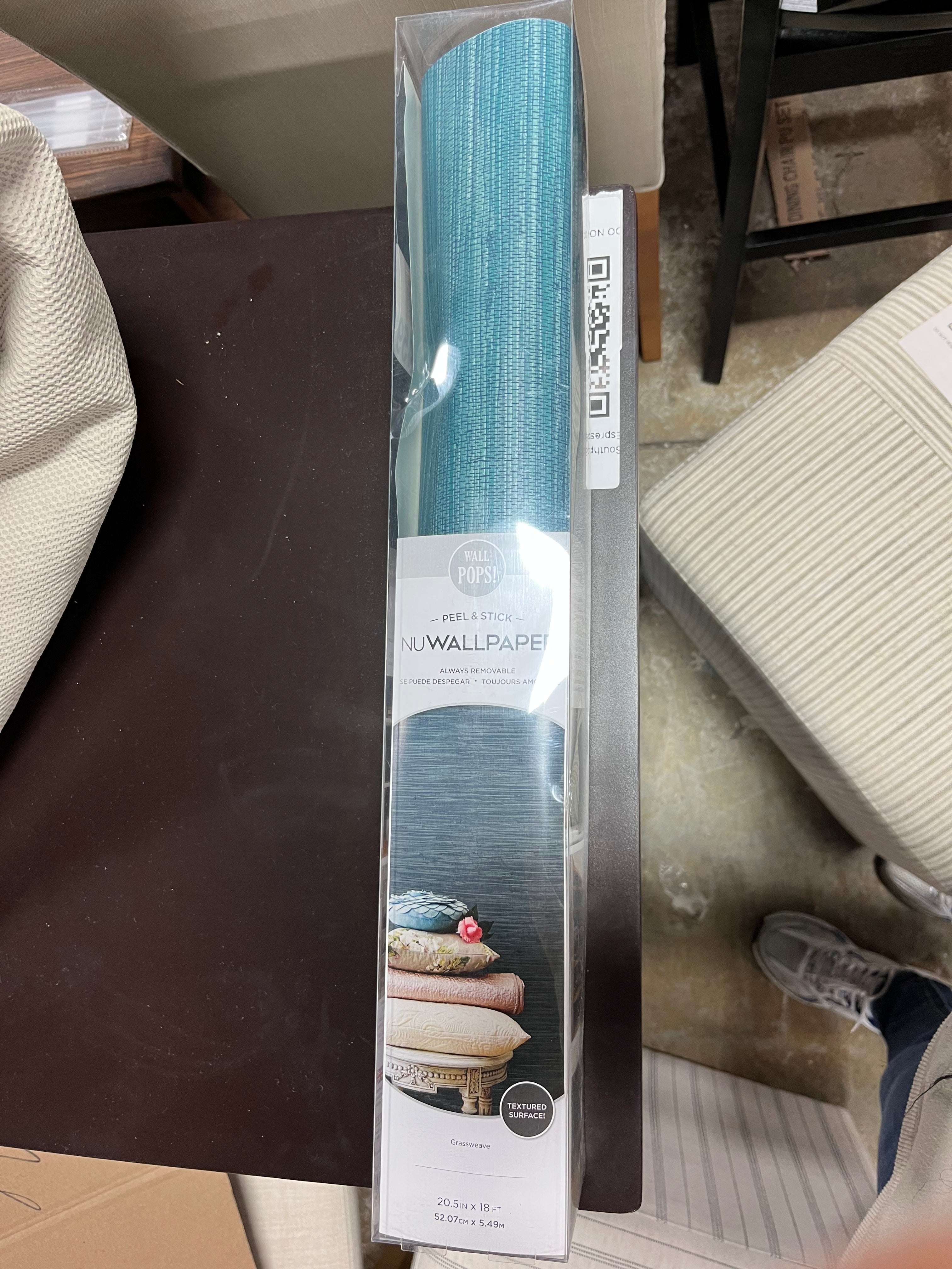 Navy Grassweave Peel and Stick Wallpaper